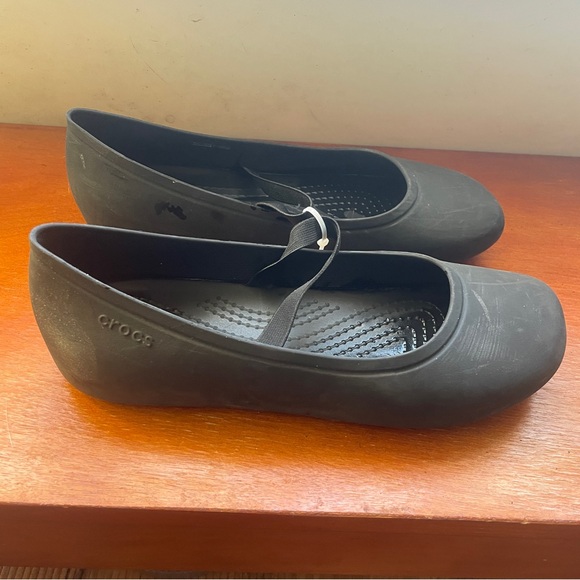 Crocs Alice Slip Resistant Mary Jane Black Flats Womens Size 5 Casual Shoes - Picture 1 of 4